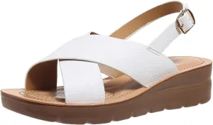 GUNIYIFS Women's Low Heel Wedge Sandals,Comfortable Casual Flatform Summer Dress Shoes Ankle Strap Buckle Beach Slide Sandals