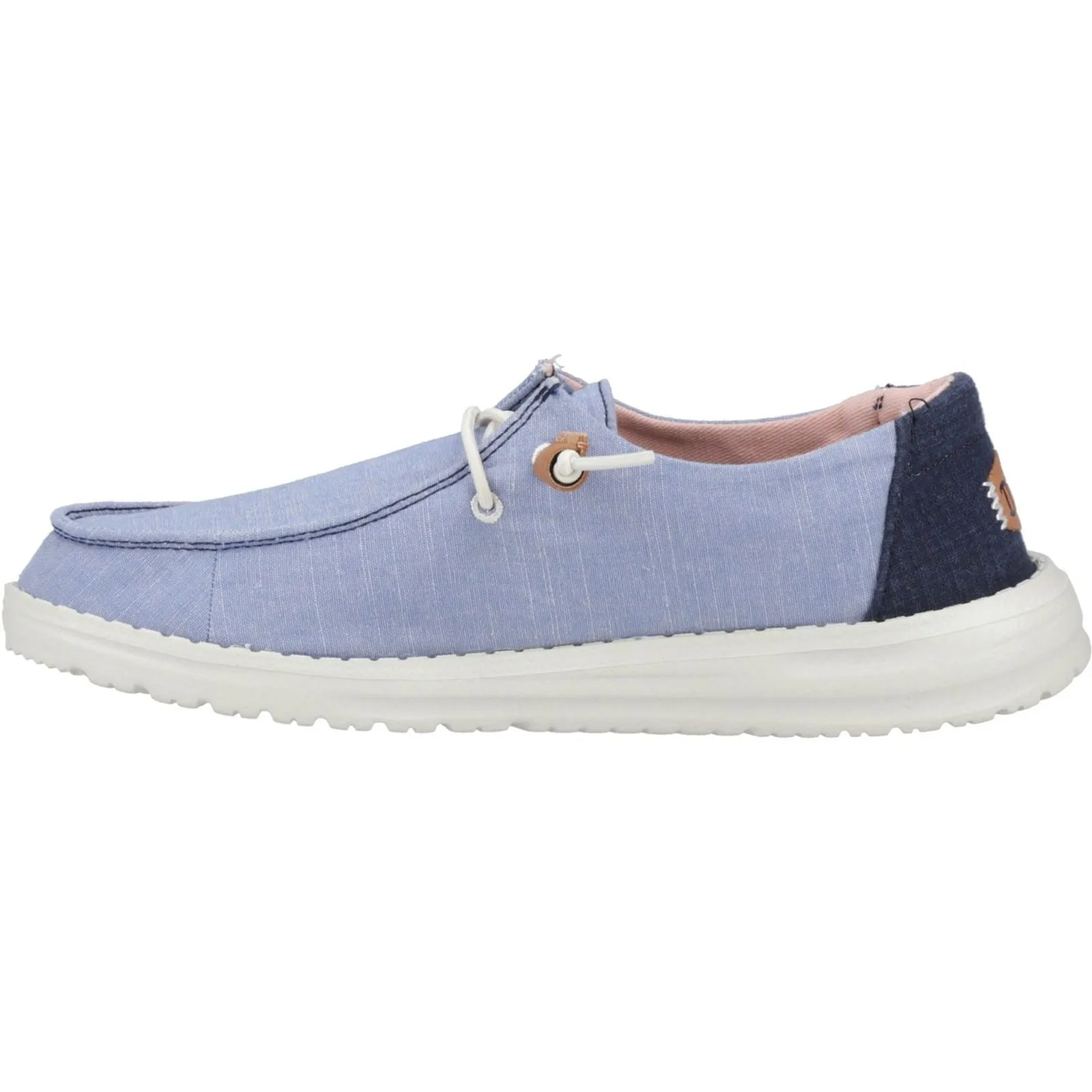 HEYDUDE Wendy Chambray Boho 100% Cotton Women's Blue Loafers