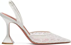 Huntarry Womens Slingback Mesh Heels with Closed Pointed Toe High Stiletto Heeled Wedding Dressy Pumps Shoes