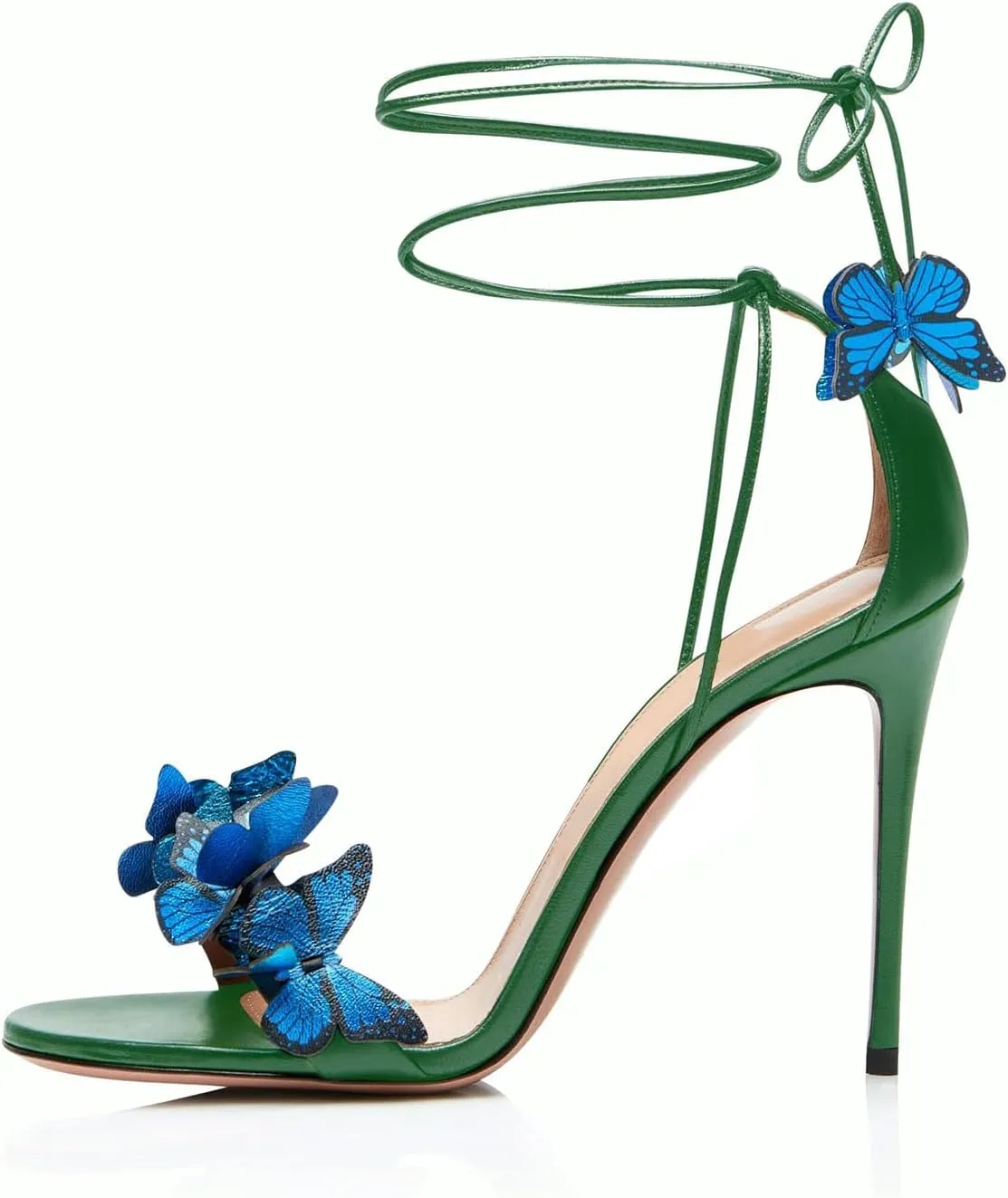 iadore Fashion Women Stiletto High Heel Shoes with Butterfly Decorations Lace up Summer Dress Sandals Size 5-12 US