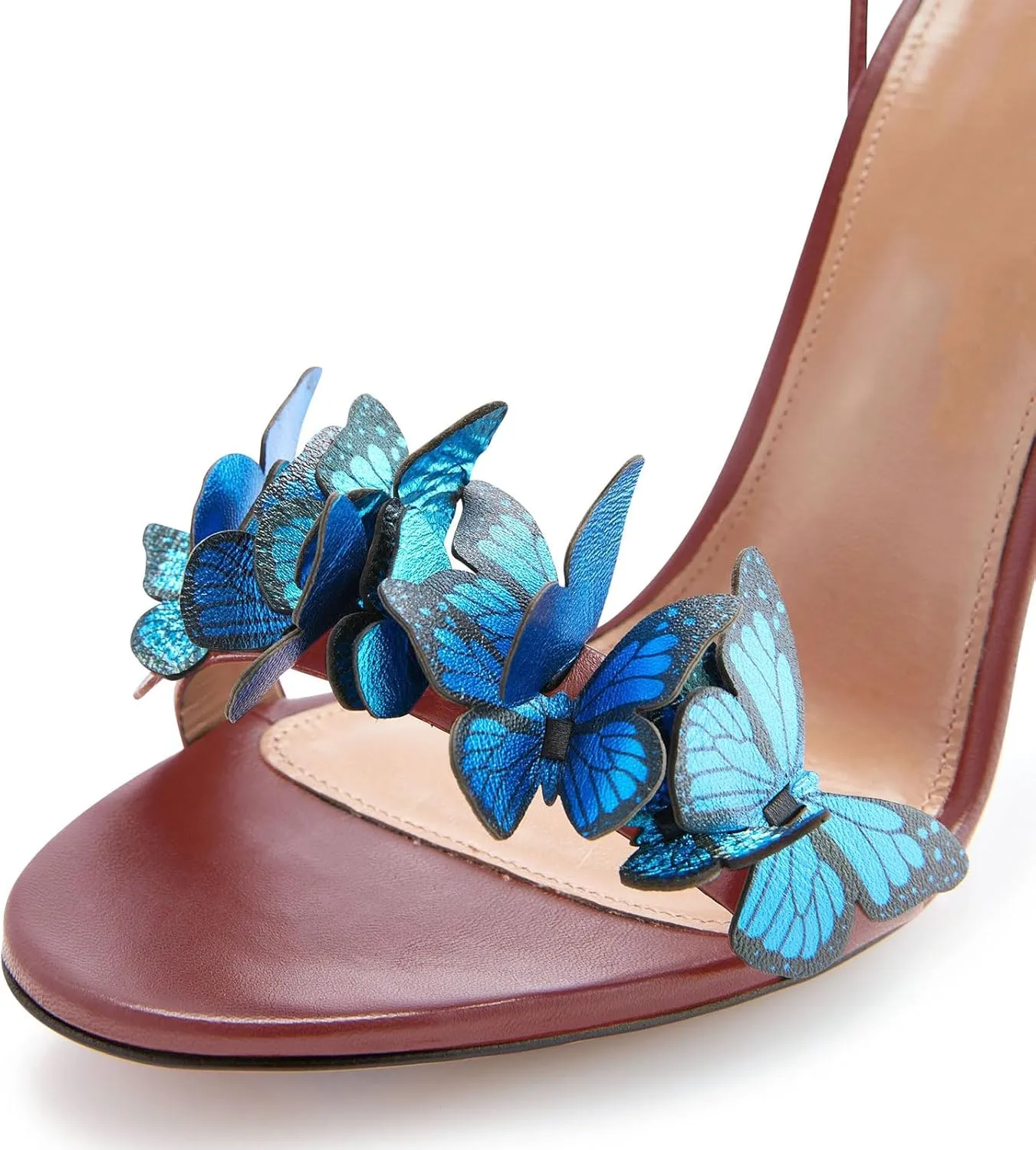 iadore Fashion Women Stiletto High Heel Shoes with Butterfly Decorations Lace up Summer Dress Sandals Size 5-12 US