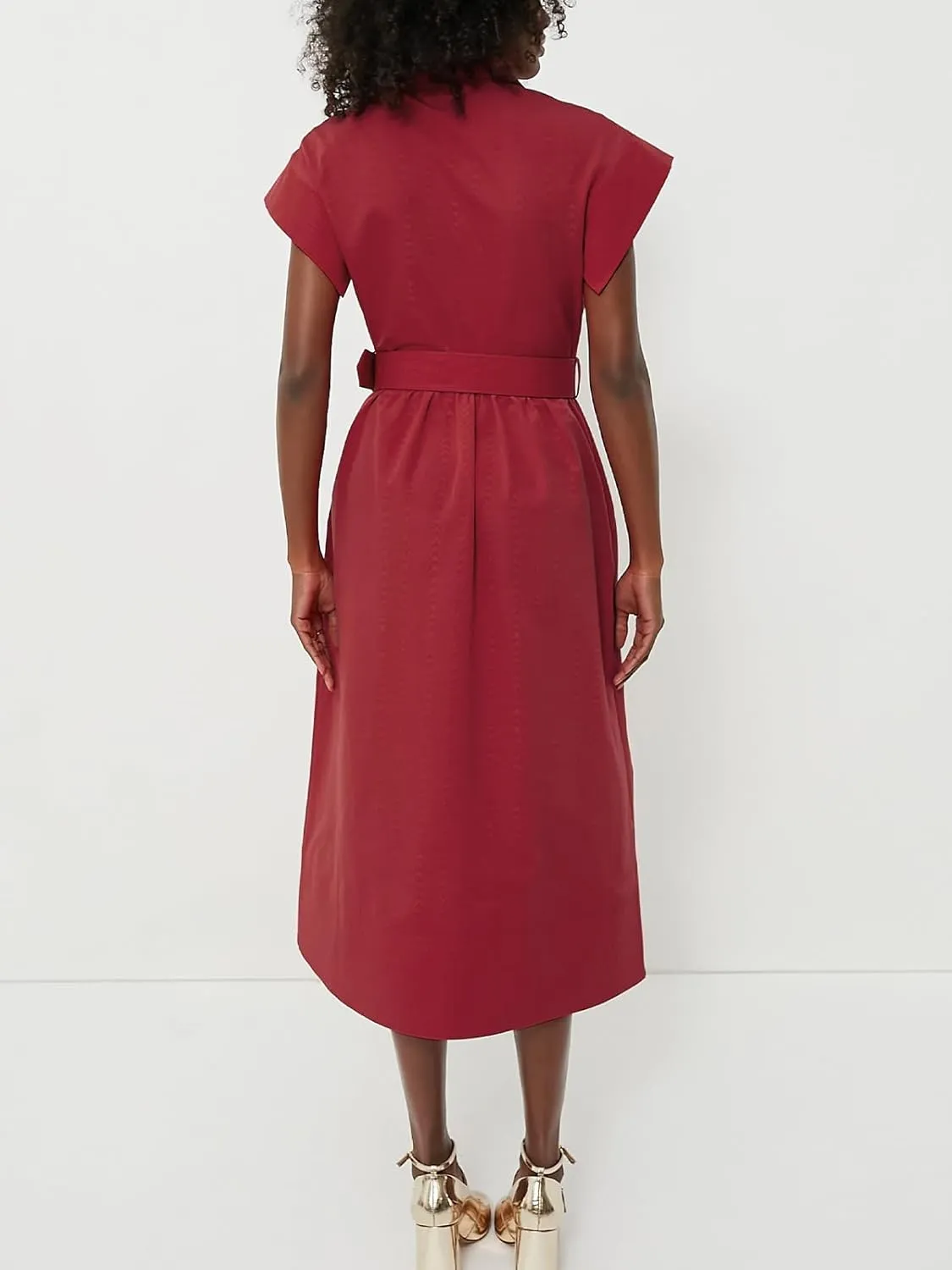 Jenkoon Women's Turn Down Collar Shirt Dress with Belt Short Sleeve Shell Trench Coat Formal Dresses