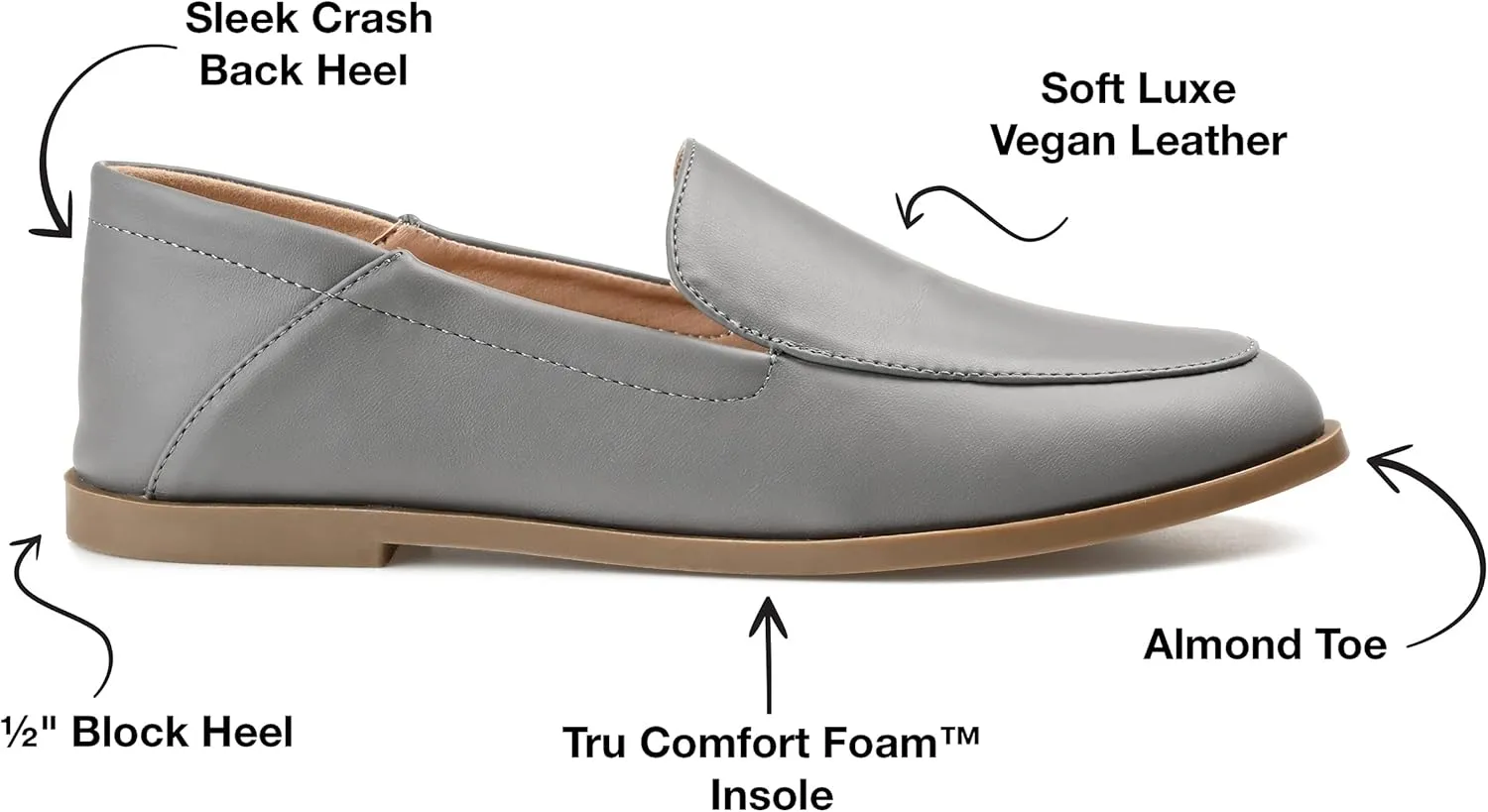 Journee Collection Womens Leather Flat Loafers