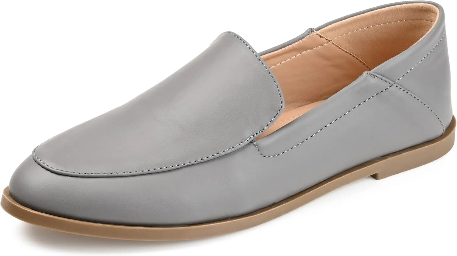 Journee Collection Womens Leather Flat Loafers