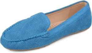 Journee Women's Comfort Halsey Loafer Blue, 10 Wide