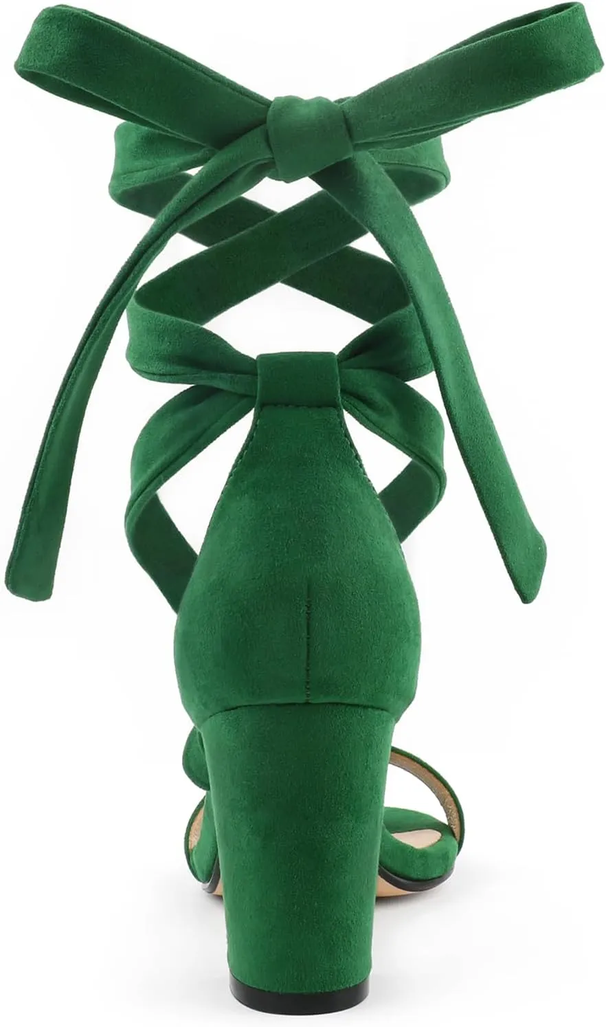 JOY IN LOVE Women's Lace Up Heels 3 Inch Chunky Block Heel Strappy Sandals