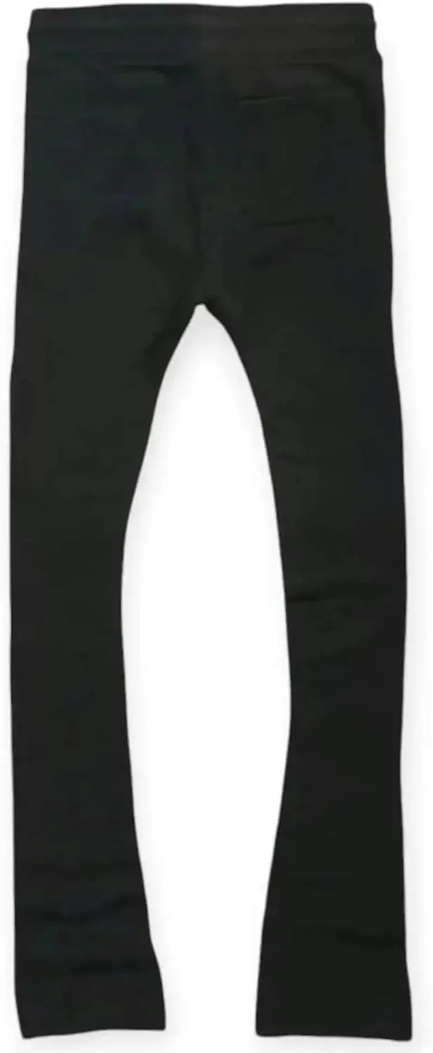 Kids Boys Uptown Stacked Fleece Sweatpants (Black)