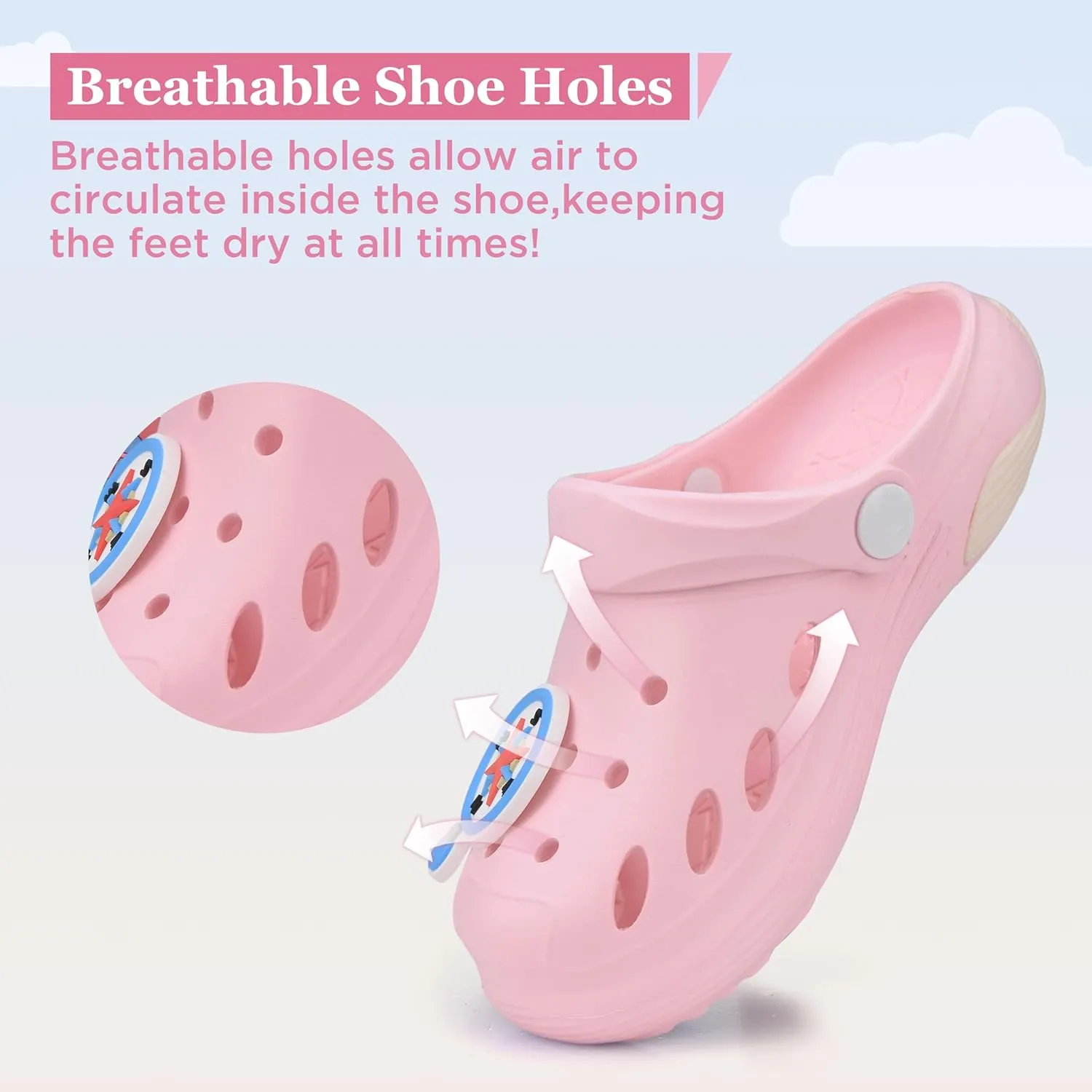 Kids Girls Boys Clogs Garden Shoes Toddler Beach Summer Slides Slippers Indoor Outdoor Children Water Shower Pool Sandals for Toddler/Little Kid
