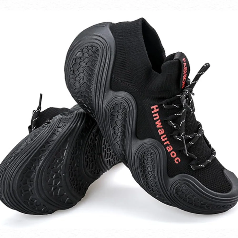Knit Sneakers for Men Platfrom Thick-Soled Shoes Breathable Mesh Supportive Cushioning for Outdoor Workouts Urban Adventures