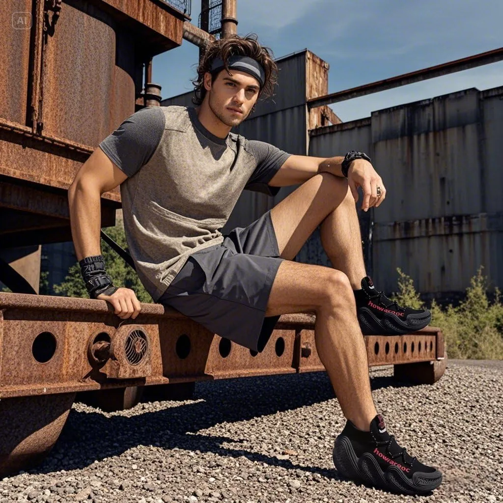 Knit Sneakers for Men Platfrom Thick-Soled Shoes Breathable Mesh Supportive Cushioning for Outdoor Workouts Urban Adventures