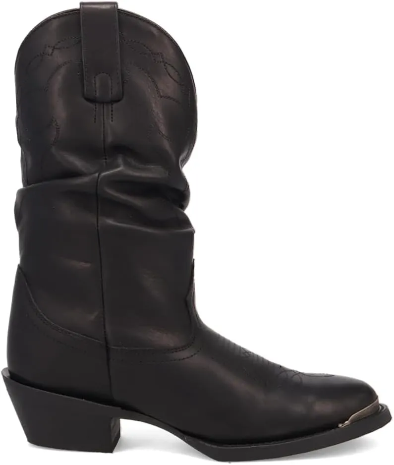 Laredo Womens Lazy River Round Toe Pull On Casual Boots Mid Calf Low Heel 1-2" - Brown
