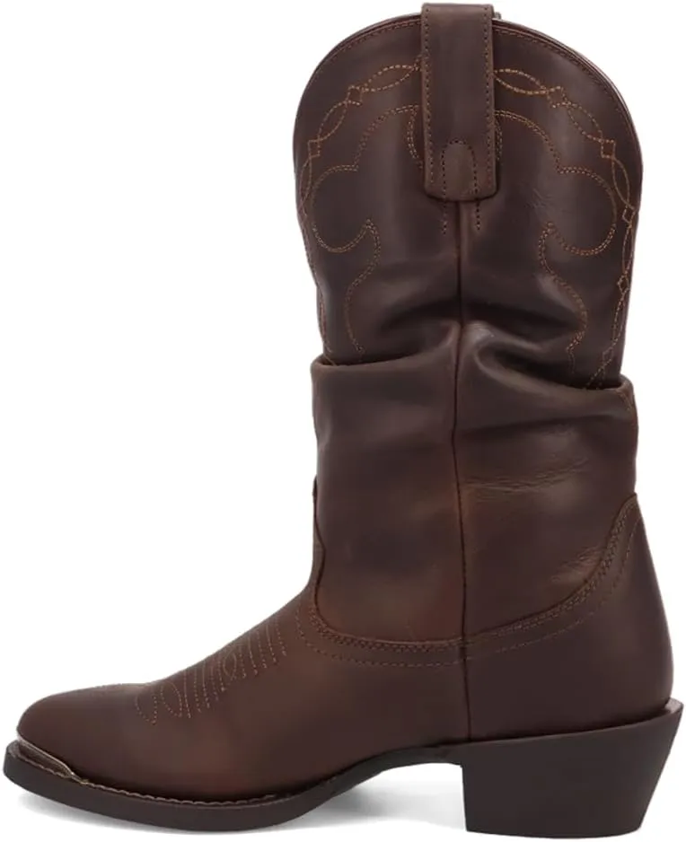 Laredo Womens Lazy River Round Toe Pull On Casual Boots Mid Calf Low Heel 1-2" - Brown