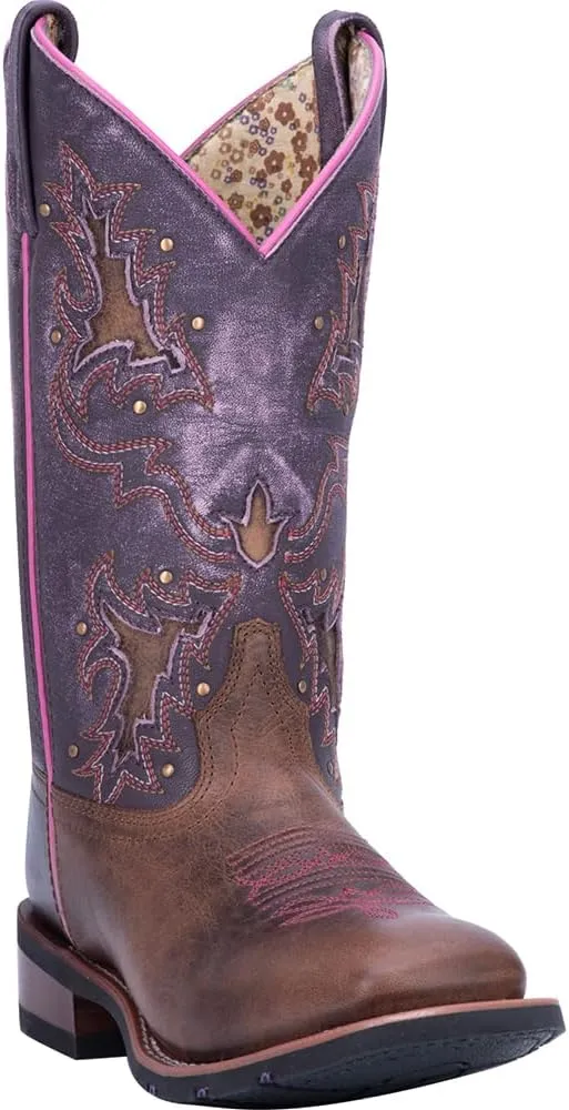 Laredo Womens Maddie Embroidered Round Toe Casual Boots Mid Calf Low Heel 1-2" - Black