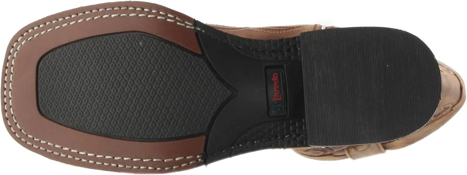 Laredo Womens Maddie Embroidered Round Toe Pull On Casual Boots Mid Calf Low Heel 1-2" - Black