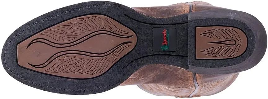Laredo Womens Maddie Embroidered Round Toe Pull On Casual Boots Mid Calf Low Heel 1-2" - Black
