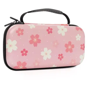 Lokigo Nintendo Switch Carrying Case - Pink Switch OLED Case for Girls, Protective Hard Shell Portable Travel Bag with Pockets for Console & Accessories
