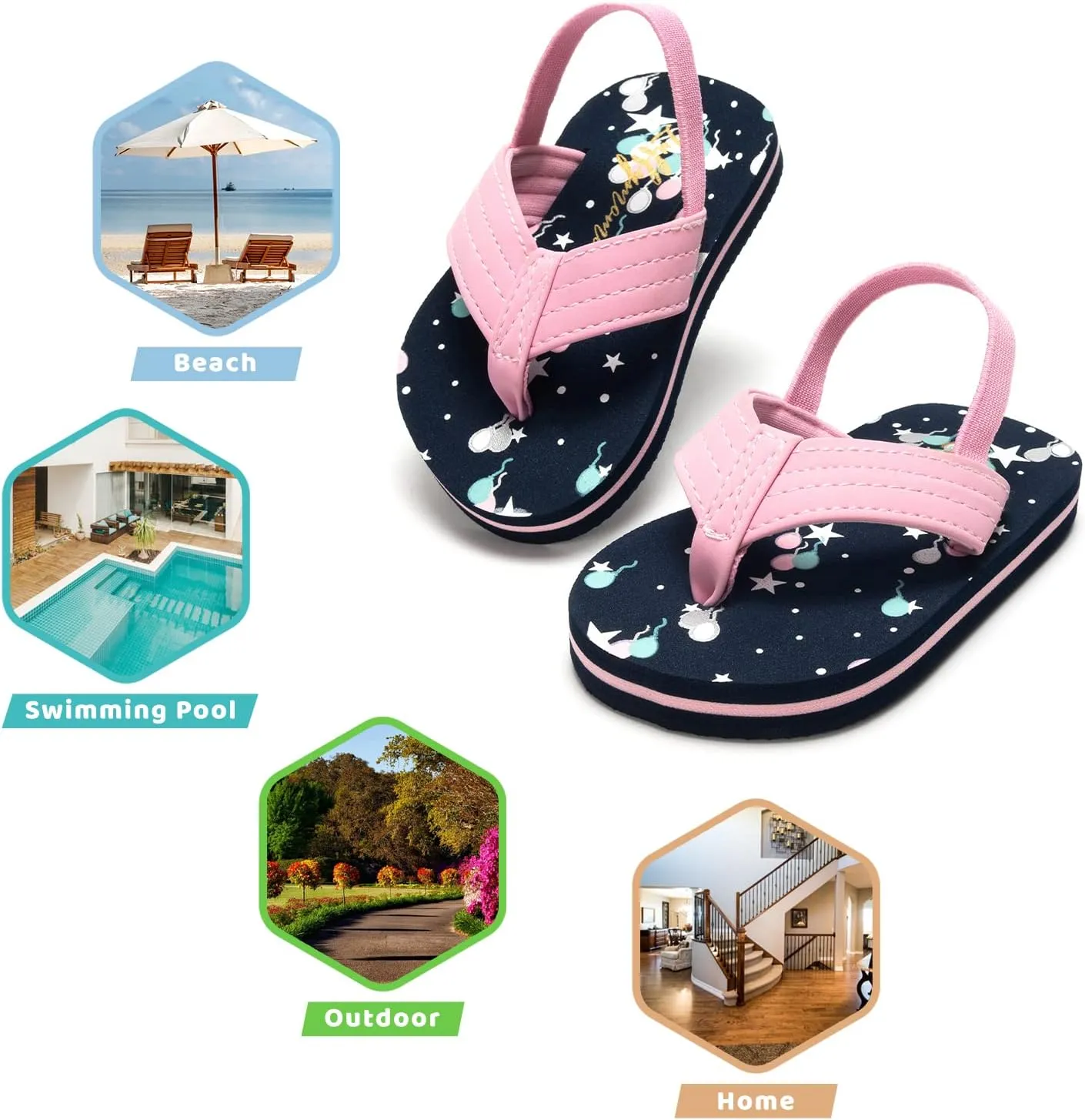 Luffymomo Boys Girls Open-Toe Sandals Summer Beach Water Slides Sandals(Toddler/Little Kid)