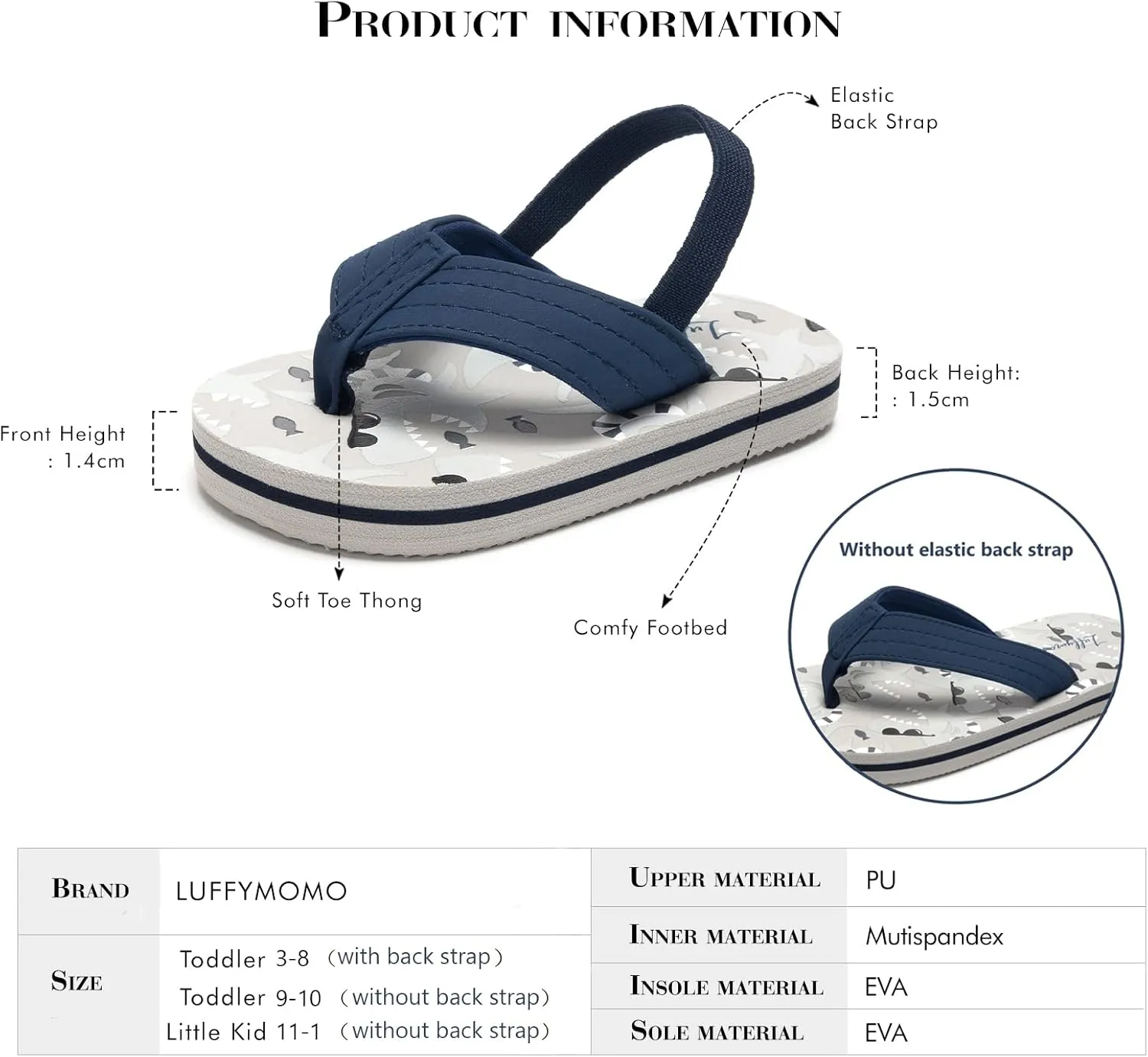 Luffymomo Boys Girls Open-Toe Sandals Summer Beach Water Slides Sandals(Toddler/Little Kid)