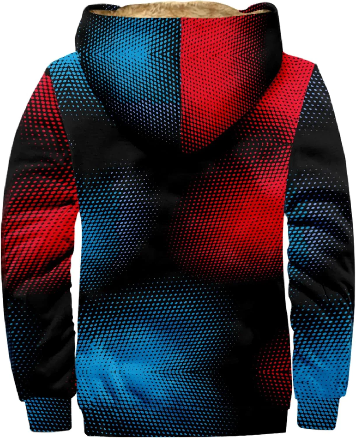 Men Coats Winter Long Sleeve Zipper Hoodies Sherpa Fleece Lined Vintage Print Jackets Fall Winter Coats