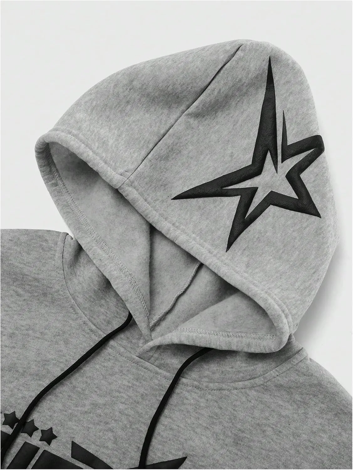 Men's 2 Piece Sweatsuit Long Sleeve Star Hoodie Pullover and Y2K Stacked Sweatpants Sets