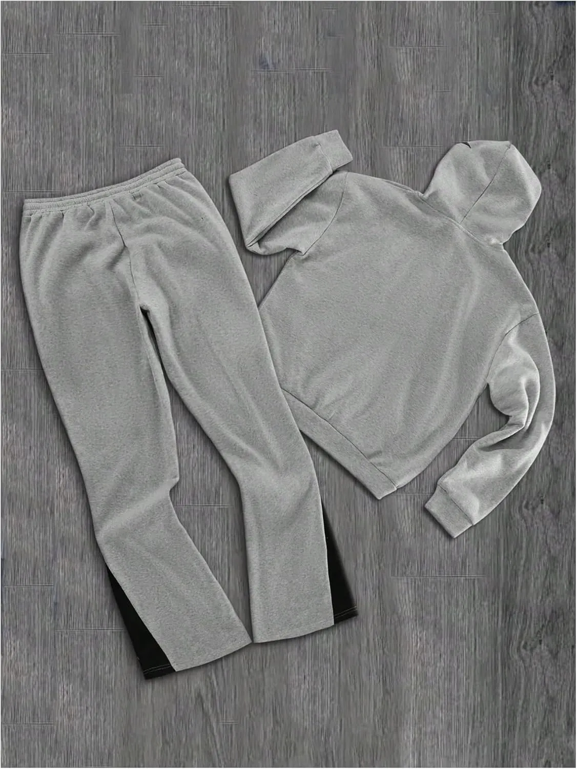 Men's 2 Piece Sweatsuit Long Sleeve Star Hoodie Pullover and Y2K Stacked Sweatpants Sets