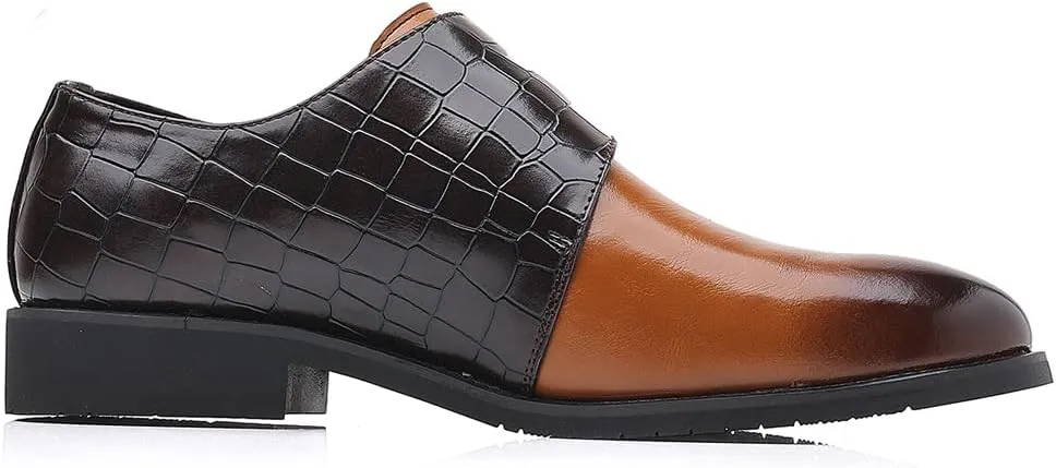 Mens Double Monk Strap Loafer，Men's Dress Loafers Slip-on Formal Shoes