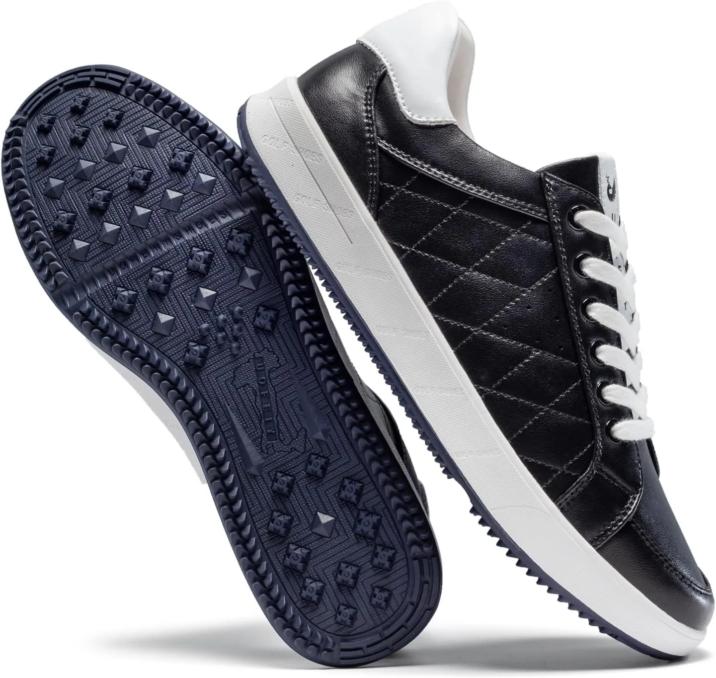 Men's Golf Shoes Professional Spikeless Leather Sneakers Low Top Lightweight Comfort Lace Up Walking Shoes for Male