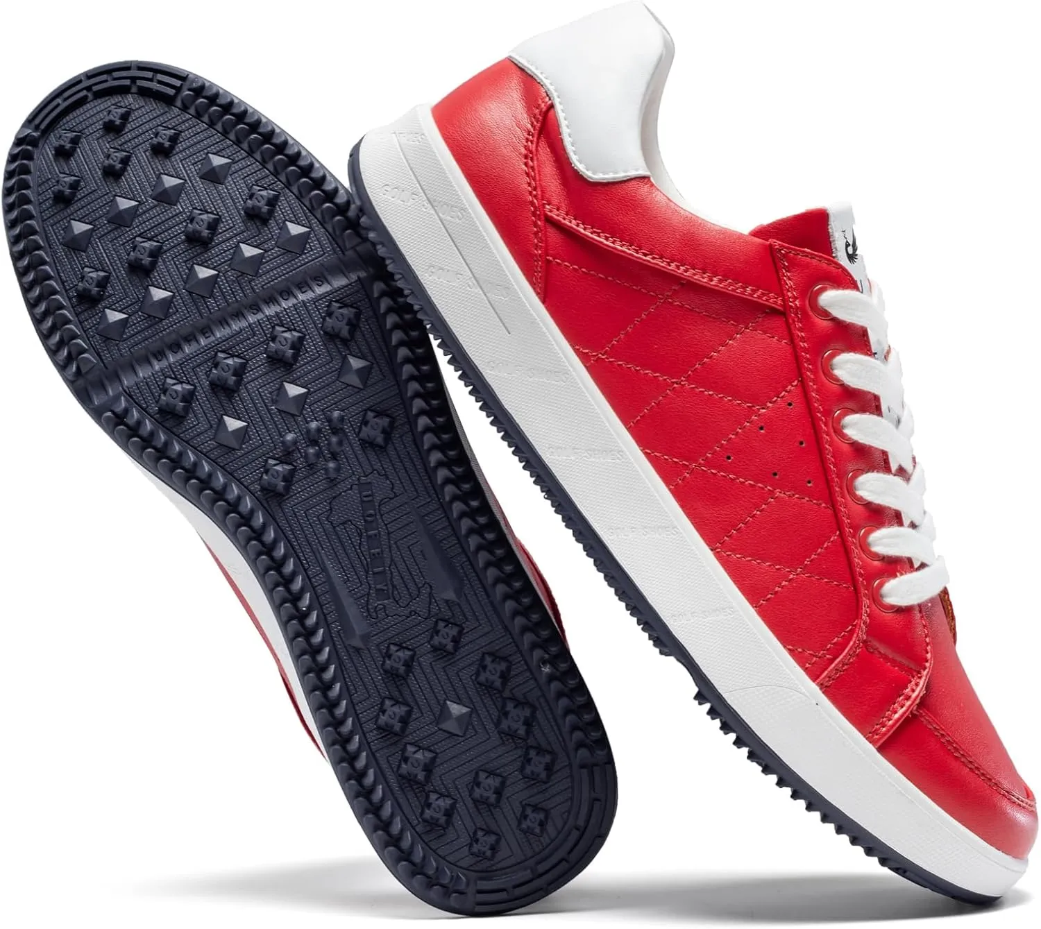Men's Golf Shoes Professional Spikeless Leather Sneakers Low Top Lightweight Comfort Lace Up Walking Shoes for Male