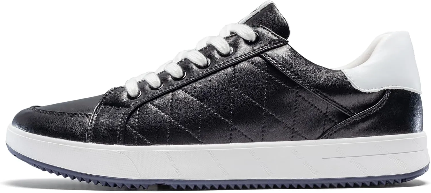 Men's Golf Shoes Professional Spikeless Leather Sneakers Low Top Lightweight Comfort Lace Up Walking Shoes for Male