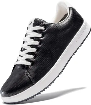 Men's Golf Shoes Professional Spikeless Leather Sneakers Non Slip Low Top Lightweight Comfort Travel Walking Shoes