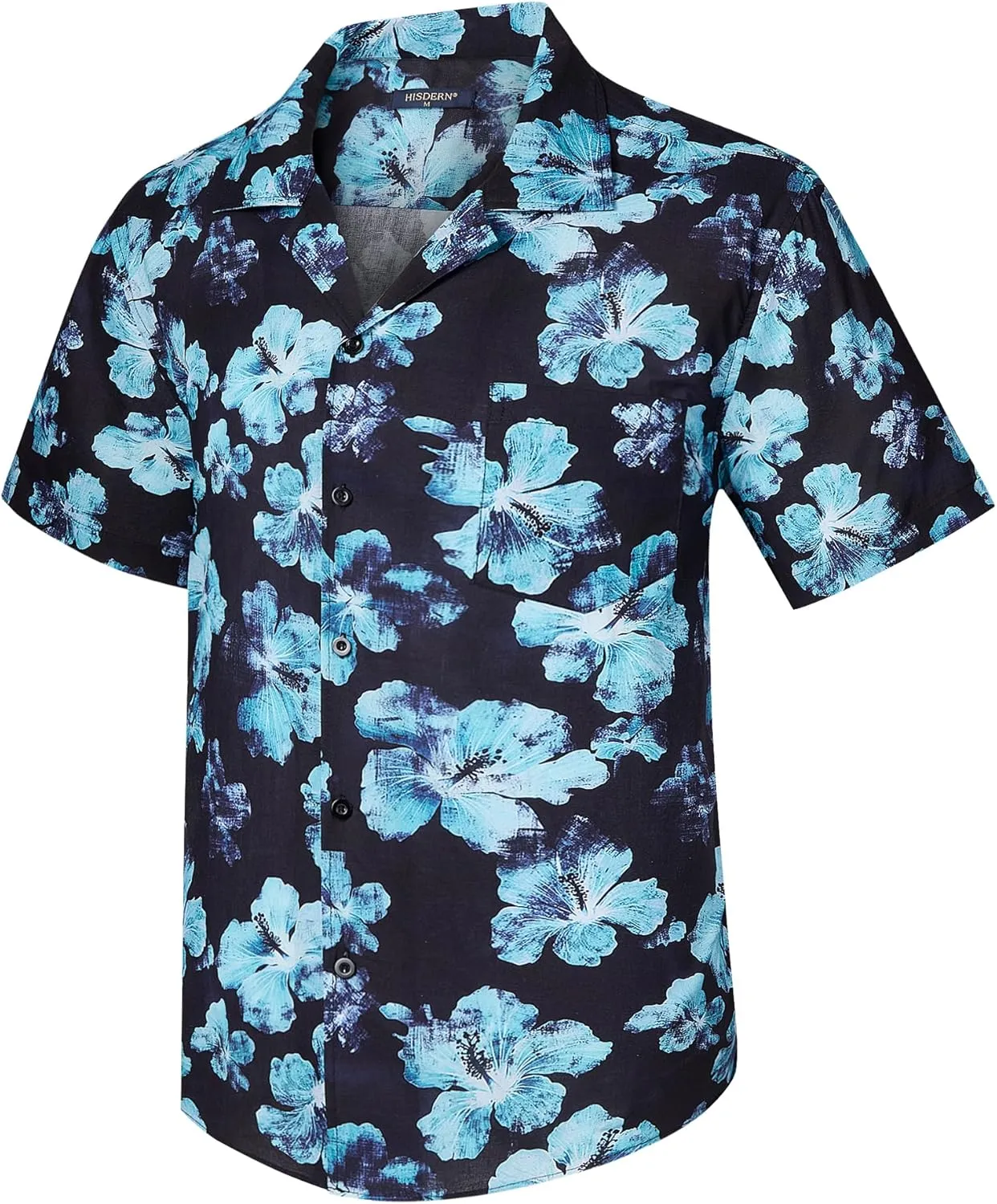 Mens Hawaiian Shirts Short Sleeve Button Down Tropical Beach Shirt 100% Cotton Summer Casual Vacation Floral Aloha Shirt