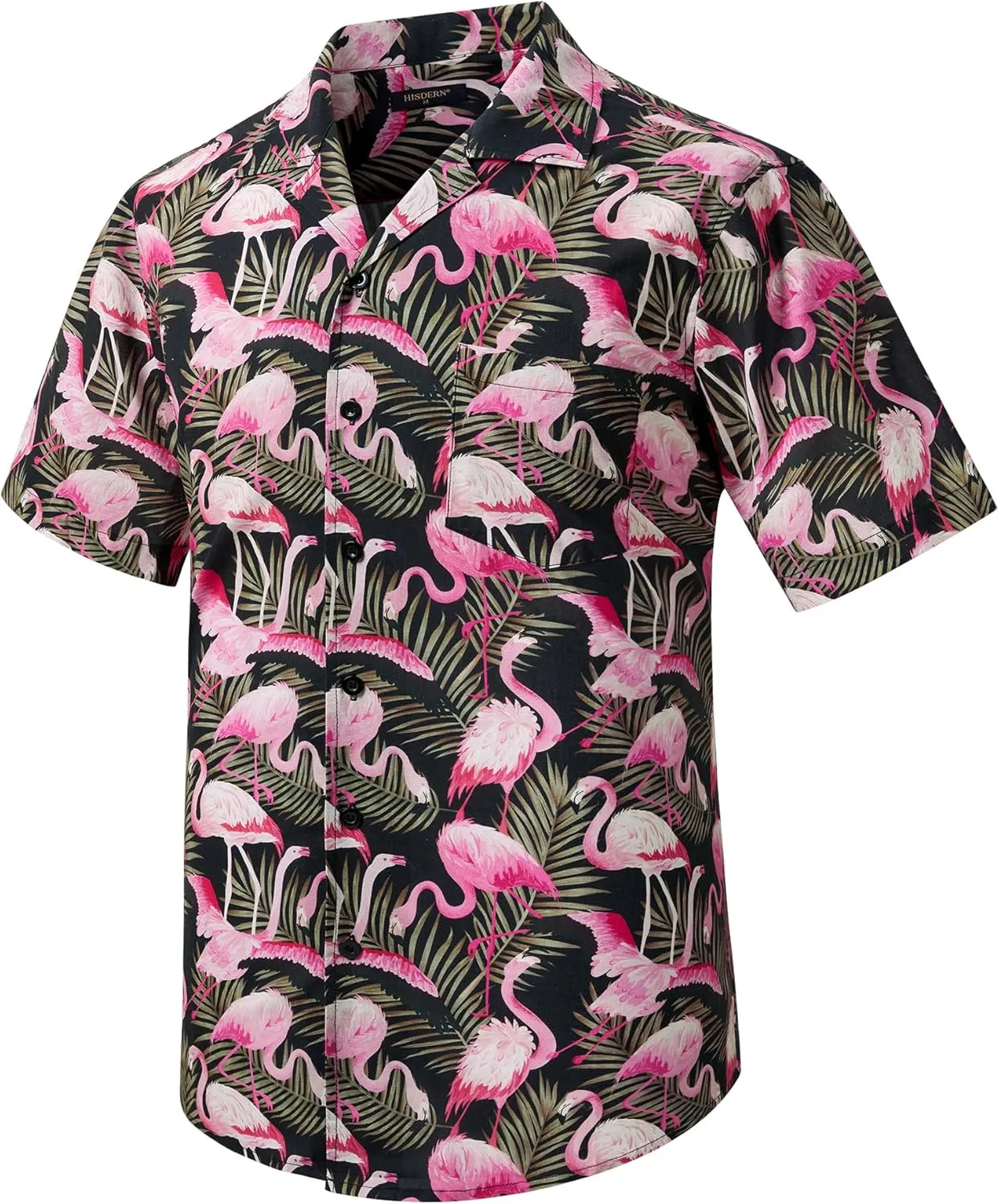 Mens Hawaiian Shirts Short Sleeve Button Down Tropical Beach Shirt 100% Cotton Summer Casual Vacation Floral Aloha Shirt