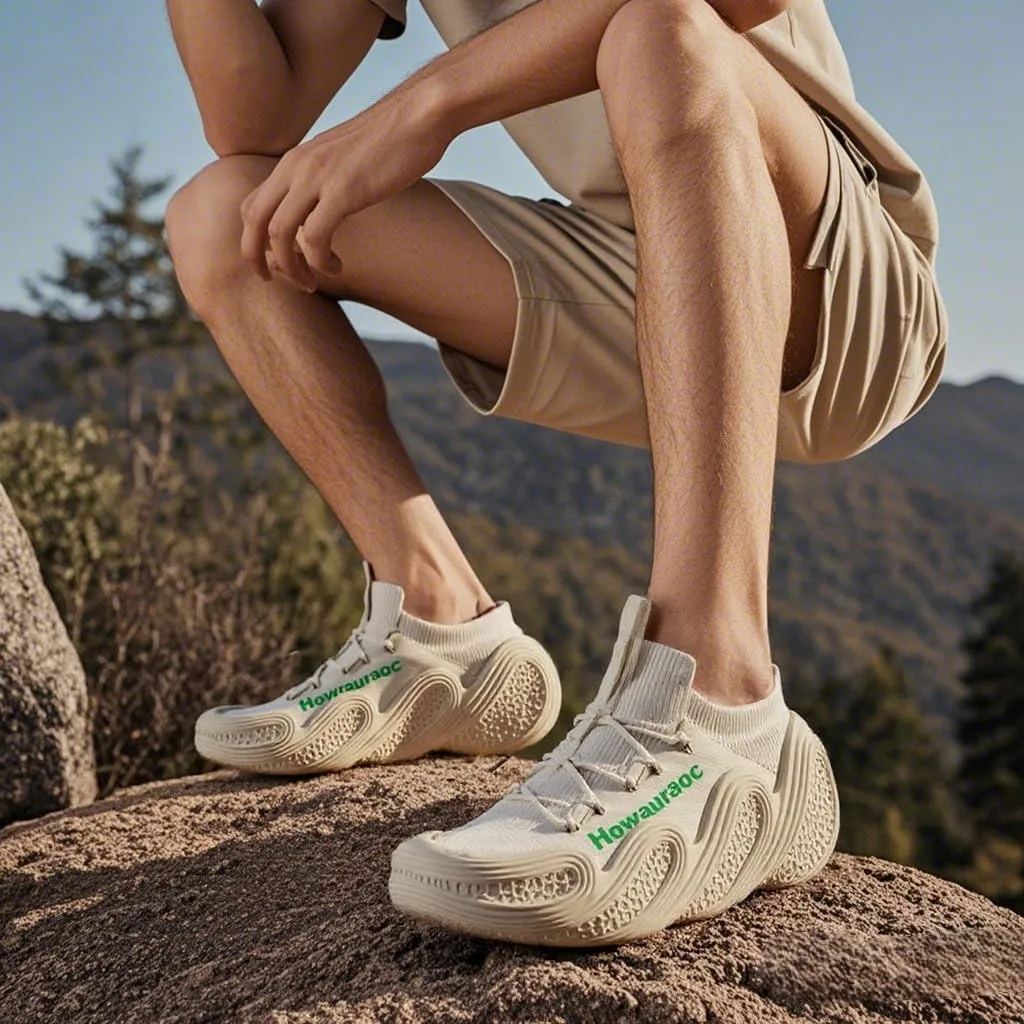 Men's Knit Sneakers Platfrom Thick-Soled Shoes Breathable Mesh Supportive Cushioning for Outdoor Workouts Urban Adventures