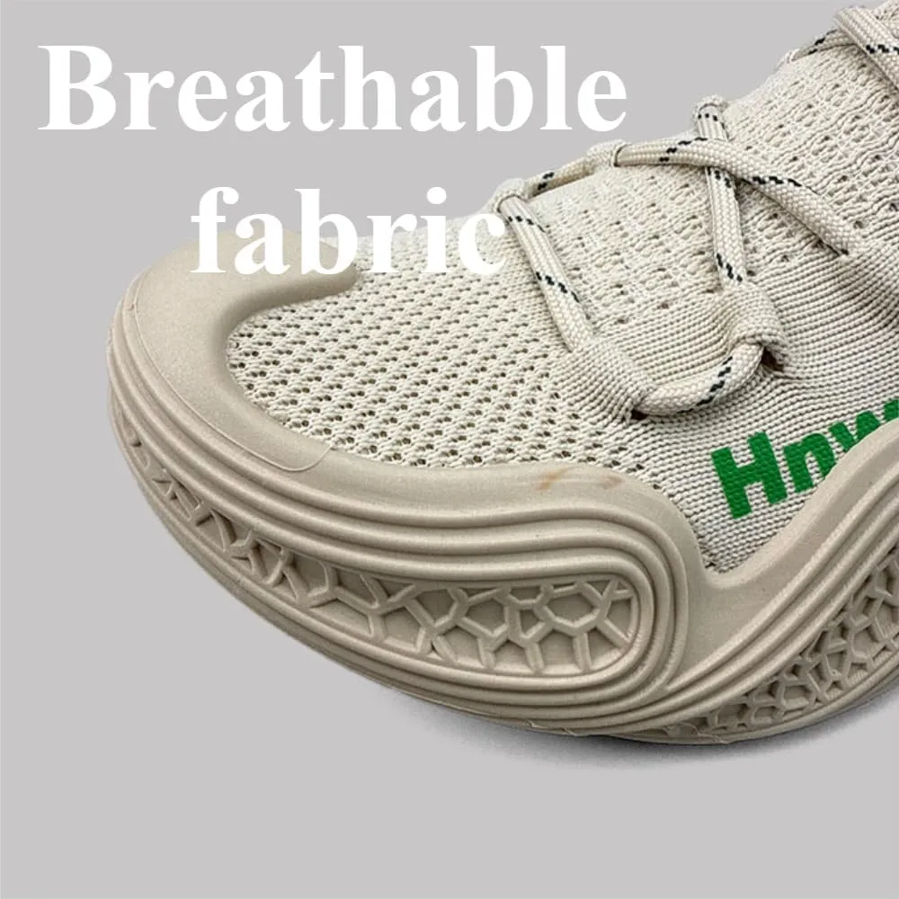 Men's Knit Sneakers Platfrom Thick-Soled Shoes Breathable Mesh Supportive Cushioning for Outdoor Workouts Urban Adventures