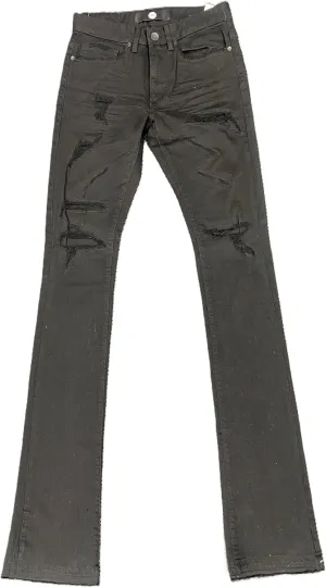 Mens Martin Stacked Black Jeans
