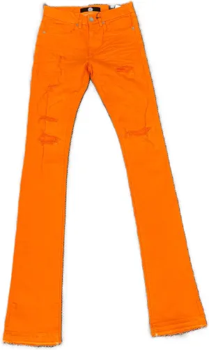 Mens Martin Stacked Orange Jeans