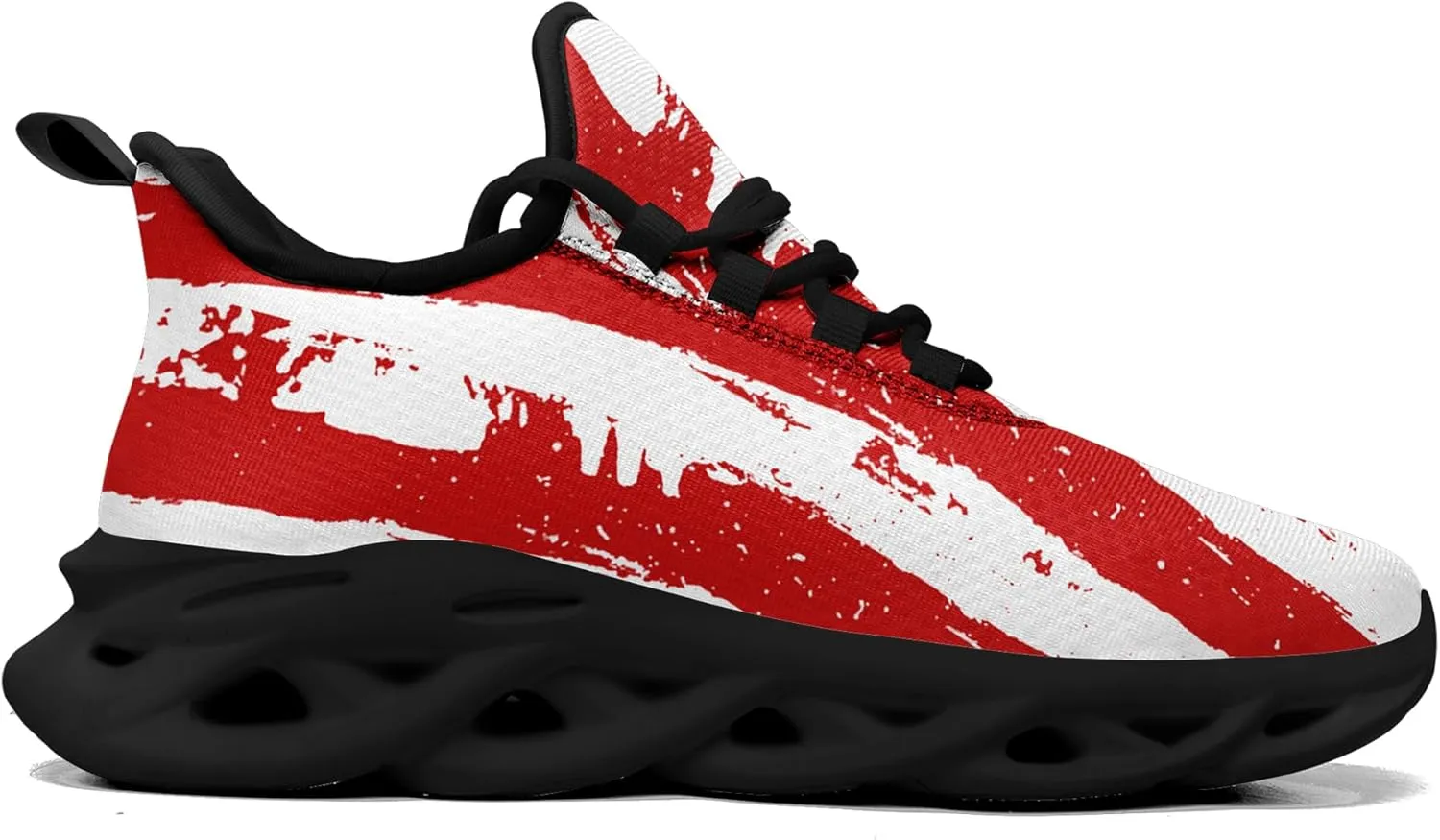 Men's Mesh Running Tennis Shoes, American Flag Patterns Design for Patriotic Enthusiasts and Veterans