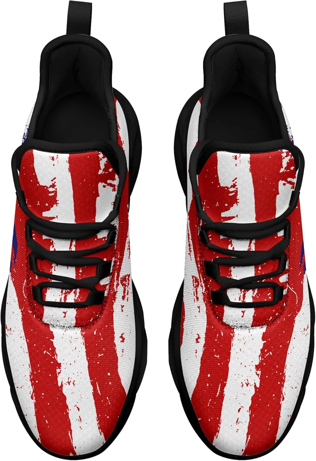 Men's Mesh Running Tennis Shoes, American Flag Patterns Design for Patriotic Enthusiasts and Veterans