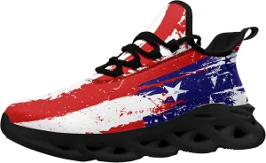 Men's Mesh Running Tennis Shoes, American Flag Patterns Design for Patriotic Enthusiasts and Veterans