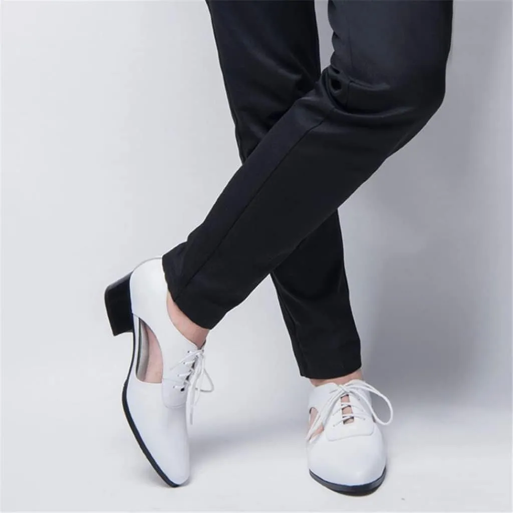Mens Sandals High Heels Leather Dress Men Shoes Business Office Work Breathable Hollow Pointed-Toe Shoes Sandals(OneColor,9.5code)