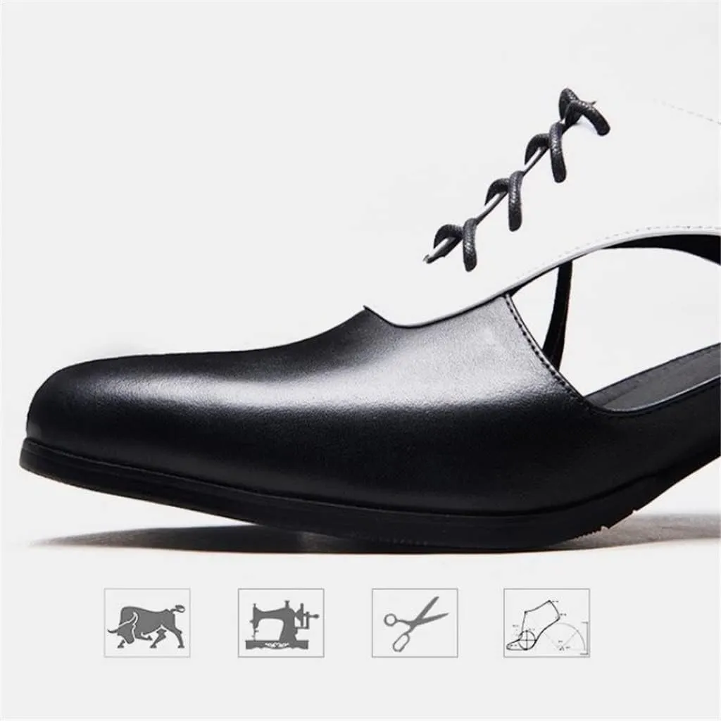 Mens Sandals High Heels Leather Dress Men Shoes Business Office Work Breathable Hollow Pointed-Toe Shoes Sandals(OneColor,9.5code)