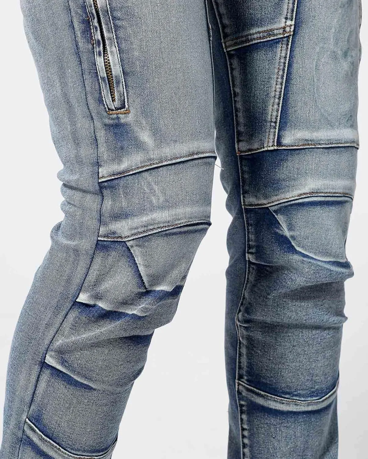 Mens Stretch Slim Fit Jeans Mid Rise Straight Leg Skinny Biker Jeans Y2k Cargo Denim Pants for Teen Boys Streetwear