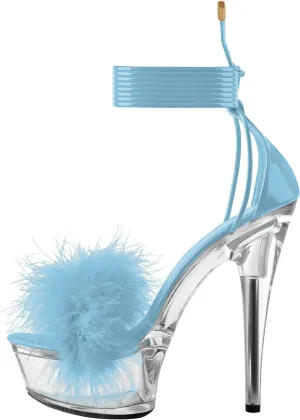 MissHeel Lace Up Clear Platform Heels Stiletto Sandals