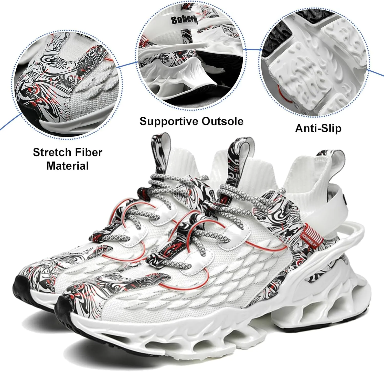 Moodeng Men's Waking Shoes Sport Running Shoes Supportive Outdoor Fashion Sneakers