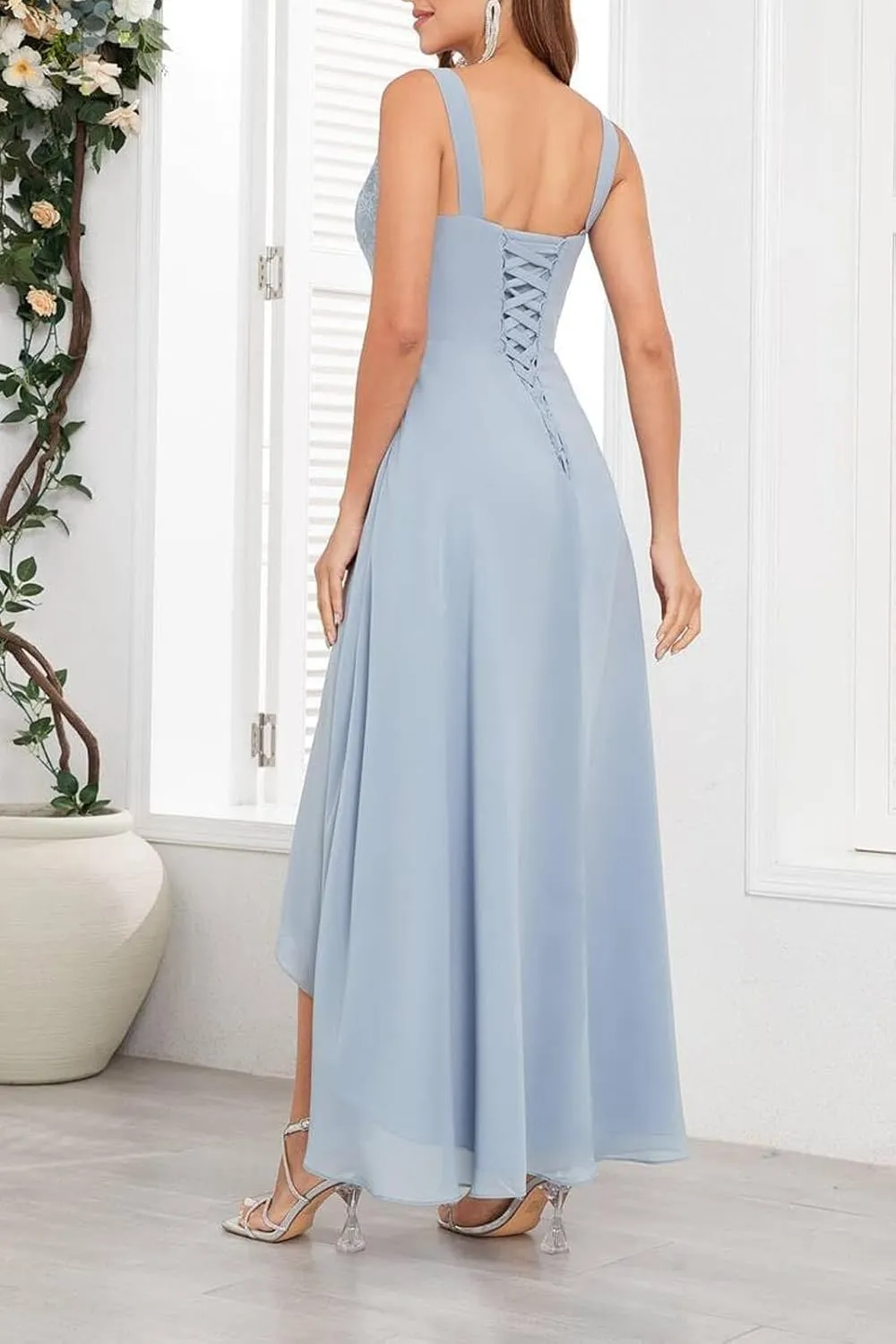 Mother of The Bride Dresses Tea Length - 2 Pieces Lace Chiffon Grandmother of The Groom Dresses with Jacket