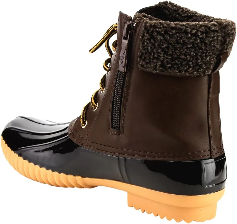 Nature Breeze Ladies Duck-02 Lace Up and Zipper Waterproof Insulated Boot