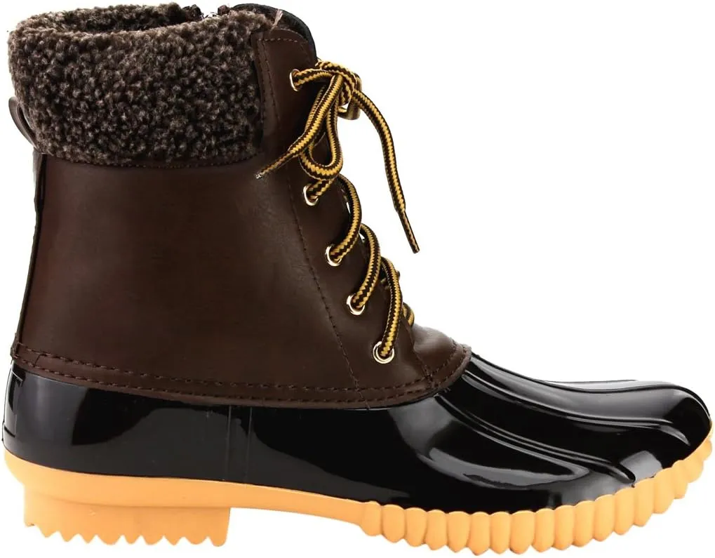 Nature Breeze Ladies Duck-02 Lace Up and Zipper Waterproof Insulated Boot