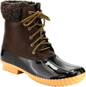 Nature Breeze Ladies Duck-02 Lace Up and Zipper Waterproof Insulated Boot