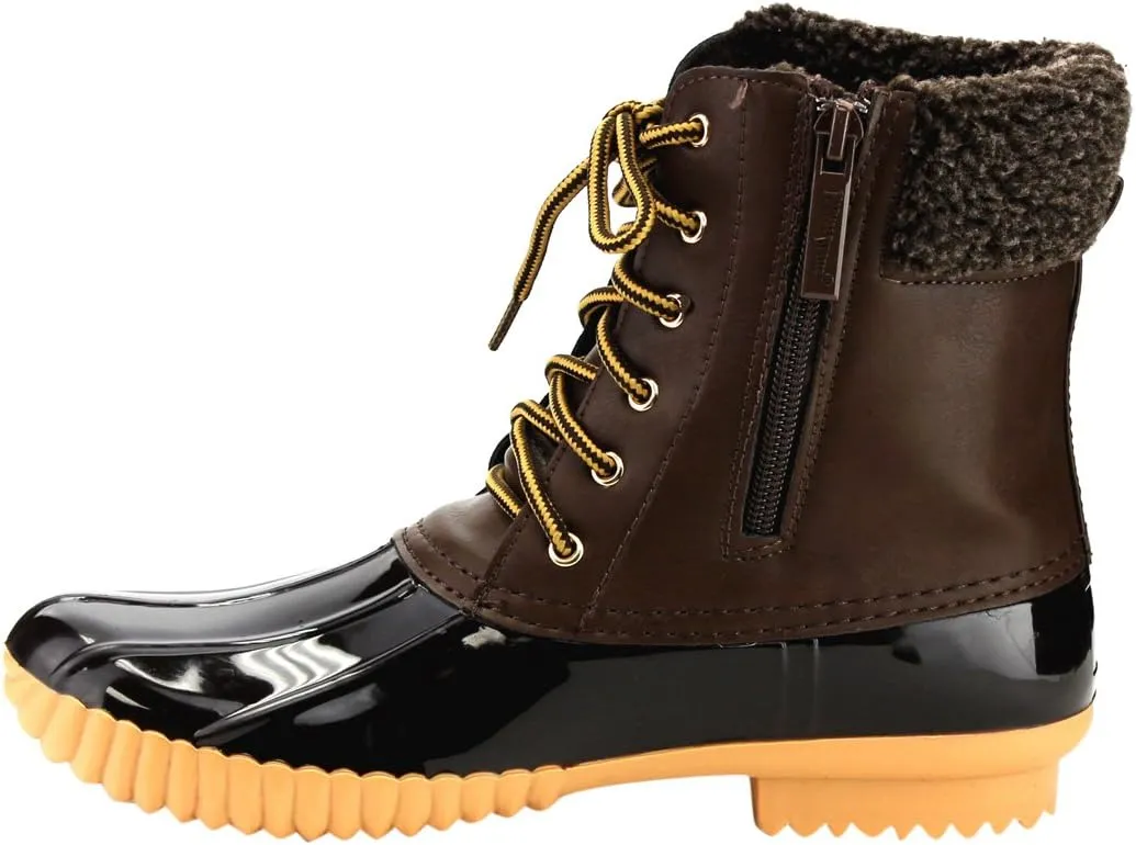 Nature Breeze Ladies Duck-02 Lace Up and Zipper Waterproof Insulated Boot