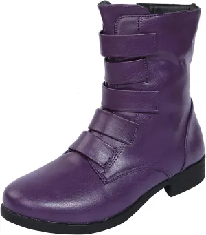 oiangi Ankle Boots for Women Low Heel Fashion Round Toe Solid Straps Side Zipper Medium Tube Low Heel Short Boots Casual Indoor Outdoor Ladies Shoes